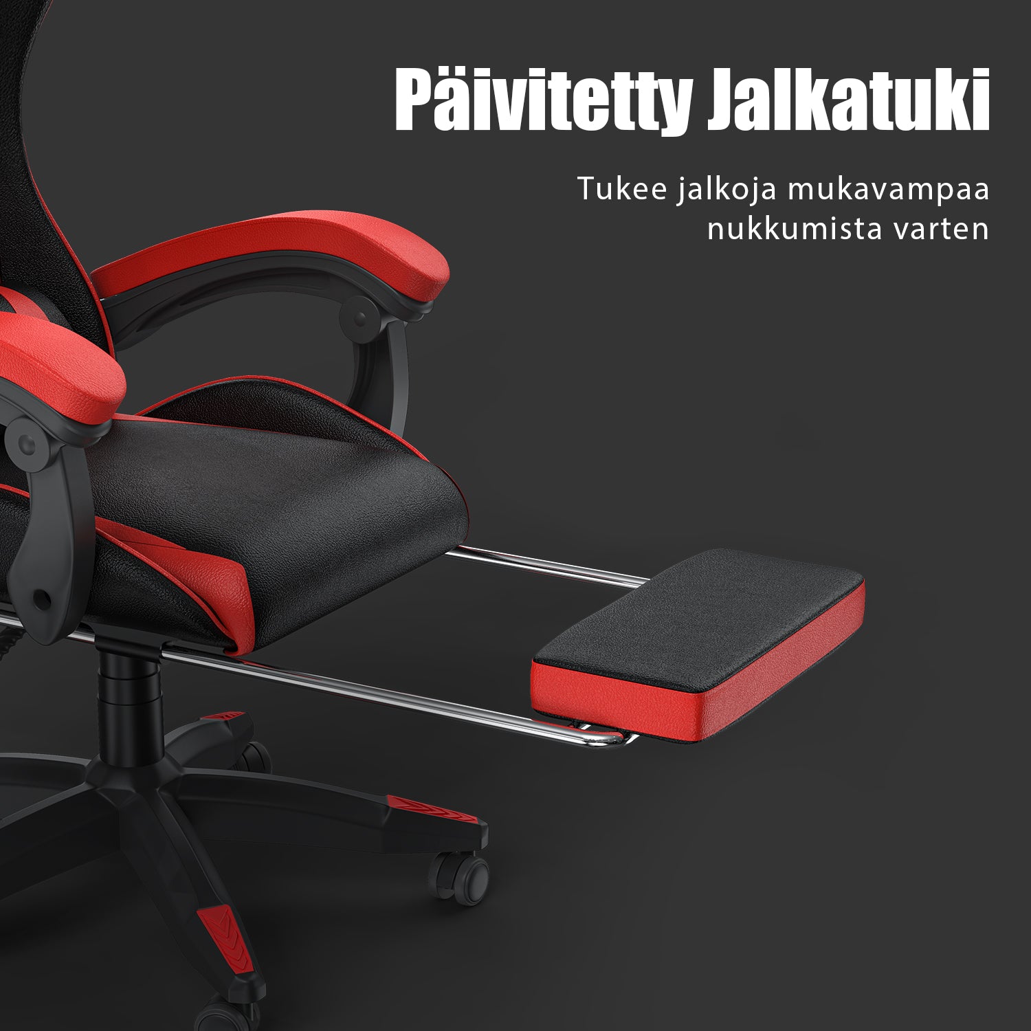 Ergonominen Pelituoli, 155° Kallistuva Pyörivä Tuoli Niskatuella, Ristiselän Tuki, PU-nahkainen Toimistotuoli
