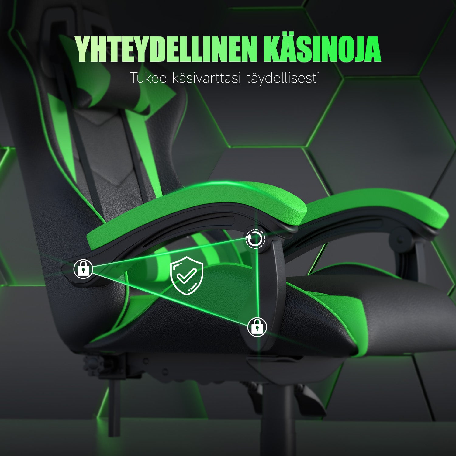 Pelituoli, Ergonominen Muotoilu, Niskatuki ja Ristiselän Tyyny, Pyörivä Kotitoimiston PU-nahkainen Tuoli