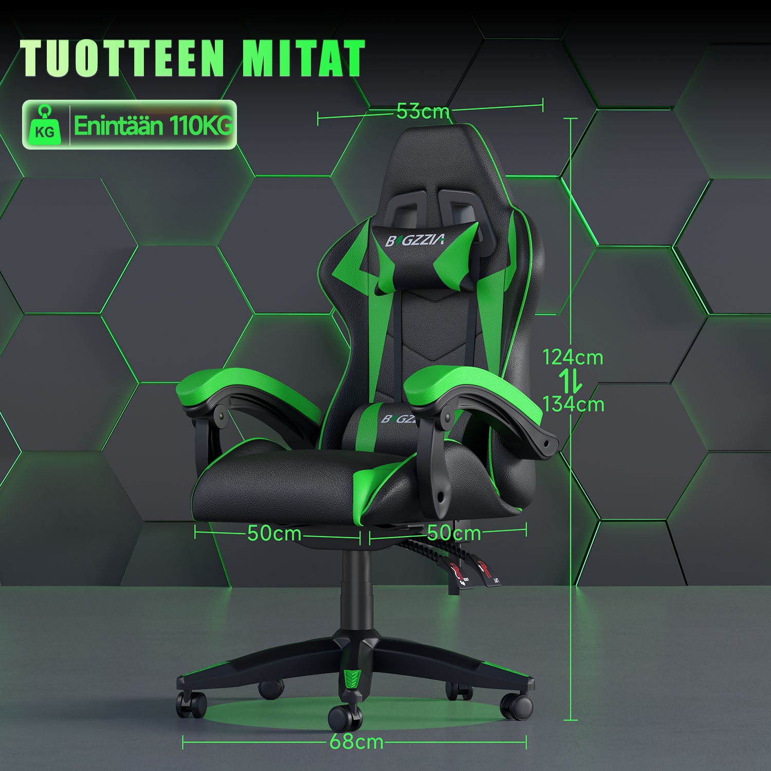 Pelituoli, Ergonominen Muotoilu, Niskatuki ja Ristiselän Tyyny, Pyörivä Kotitoimiston PU-nahkainen Tuoli