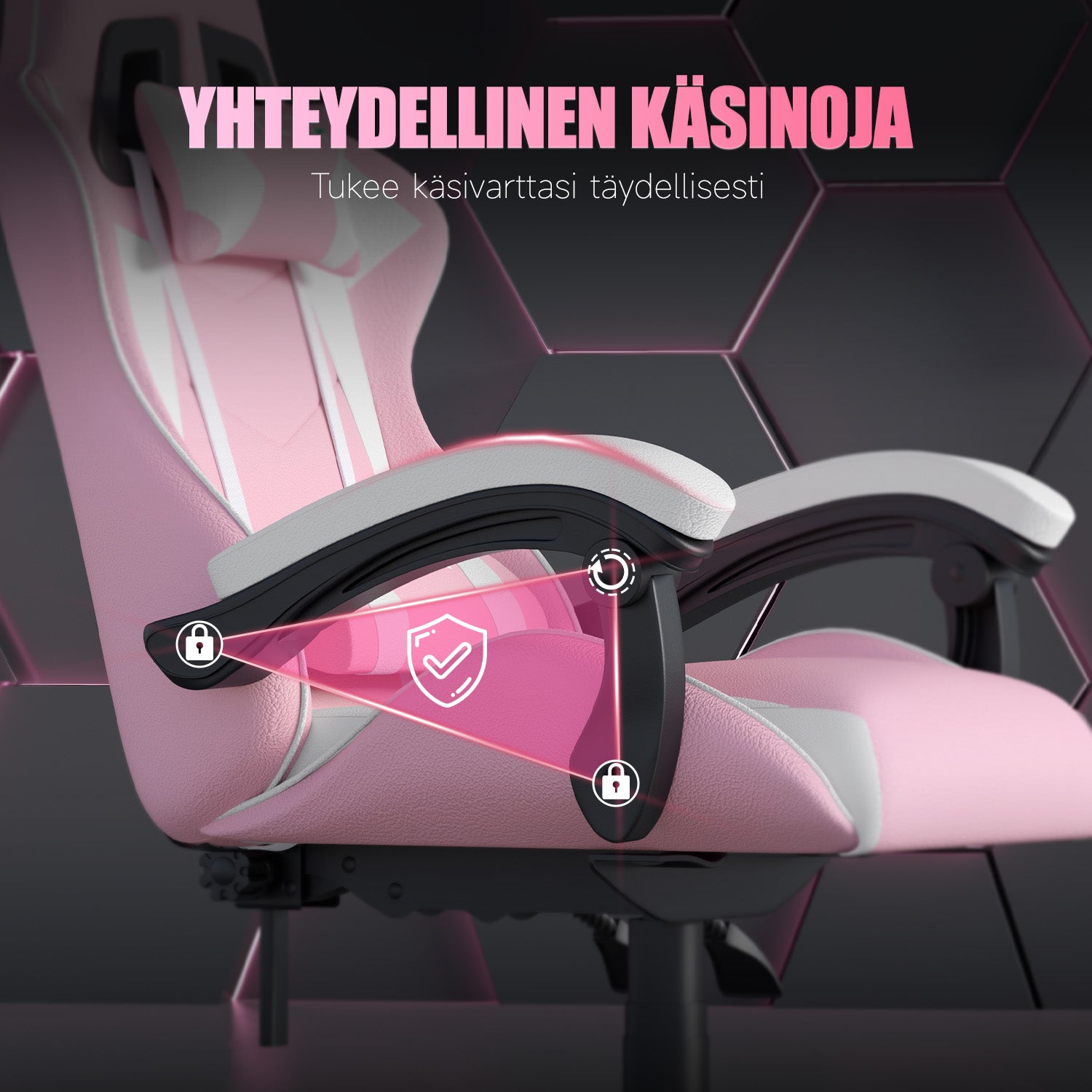 Pelituoli, Ergonominen Muotoilu, Niskatuki ja Ristiselän Tyyny, Pyörivä Kotitoimiston PU-nahkainen Tuoli