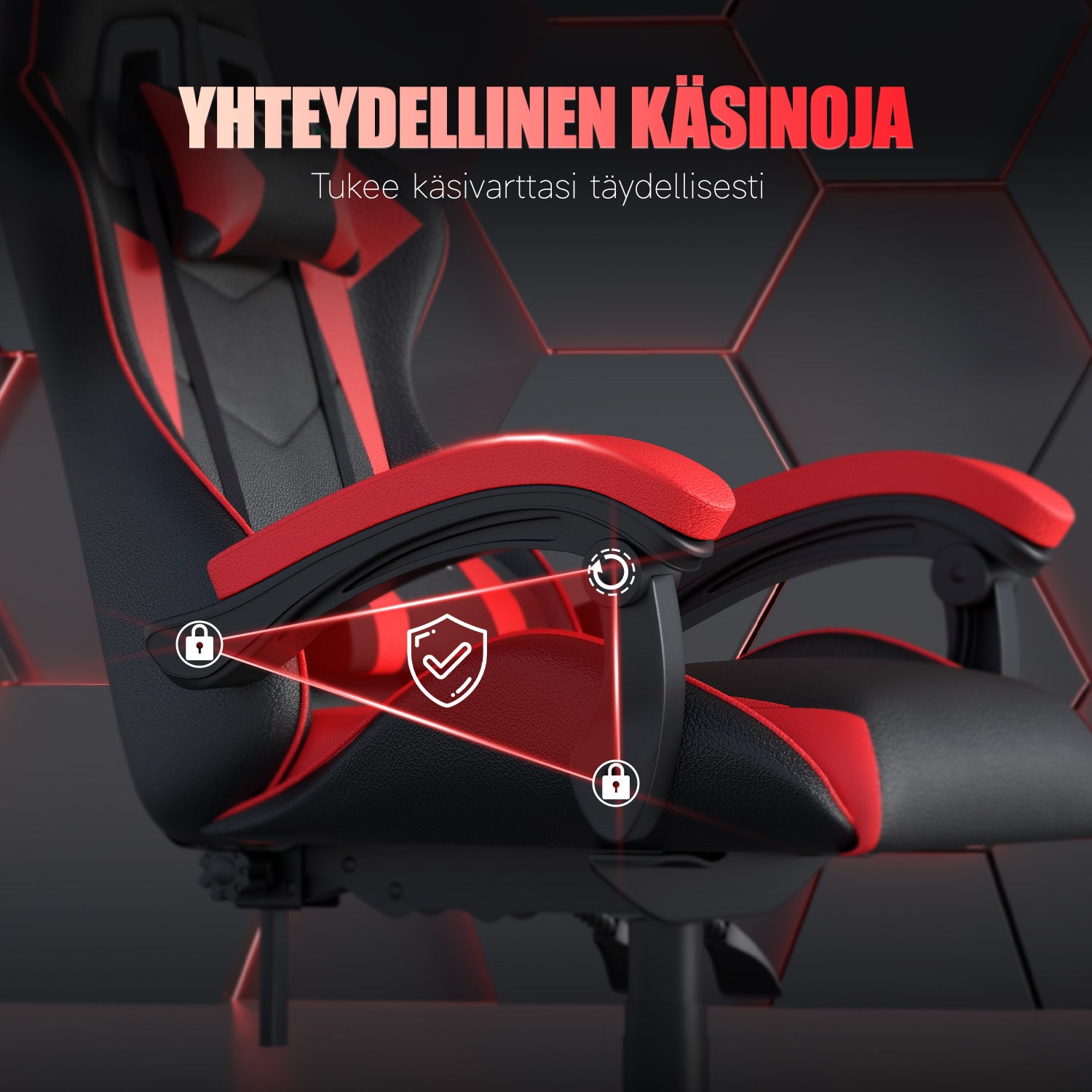 Pelituoli, Ergonominen Muotoilu, Niskatuki ja Ristiselän Tyyny, Pyörivä Kotitoimiston PU-nahkainen Tuoli