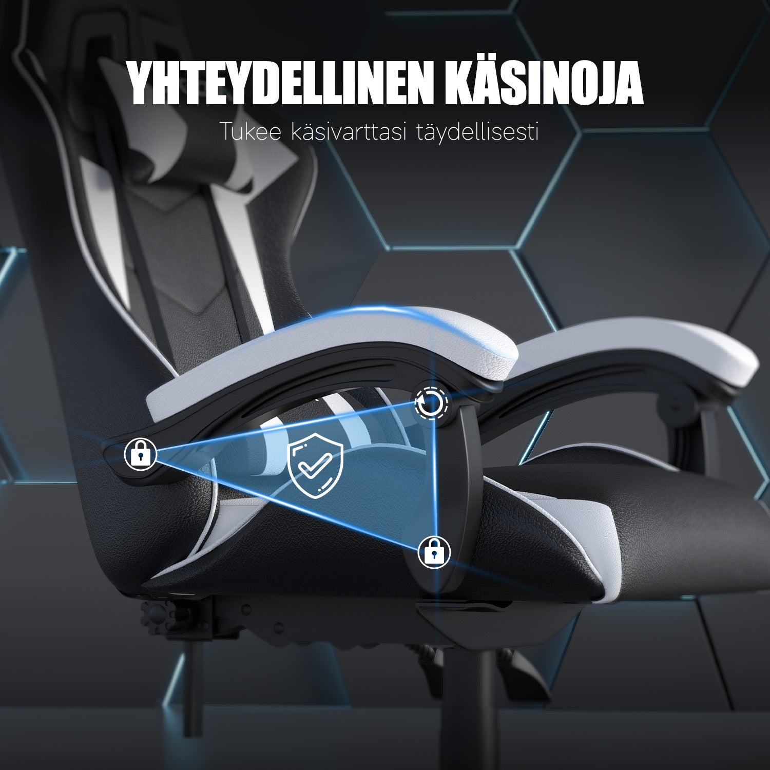 Pelituoli, Ergonominen Muotoilu, Niskatuki ja Ristiselän Tyyny, Pyörivä Kotitoimiston PU-nahkainen Tuoli