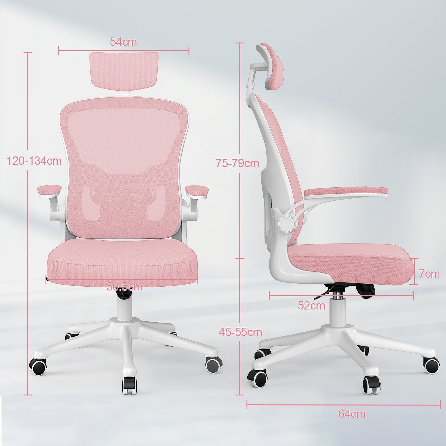 Toimistotuoli, Ergonominen Työtuoli, Pyörivä Tietokonetuoli Pehmustetulla Istuintyynyllä Kotiin/Toimistoon, eEnimmäiskuorma 150 kg