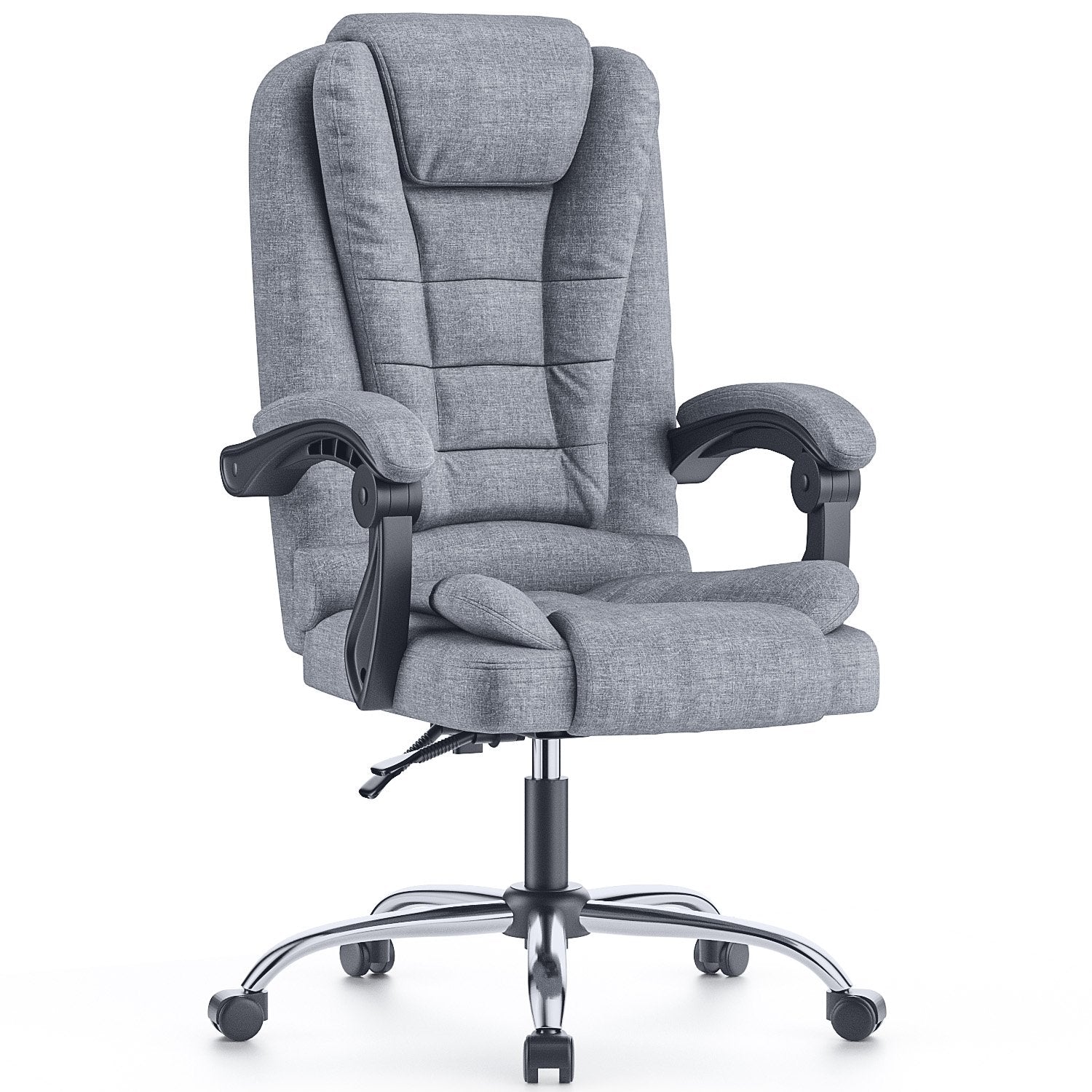 Ergonominen Toimistotuoli, PU-nahkainen Korkea Selkänojainen Tietokonepöytä, Jossa Kallistustoiminto Kotitoimistotyöskentelyyn