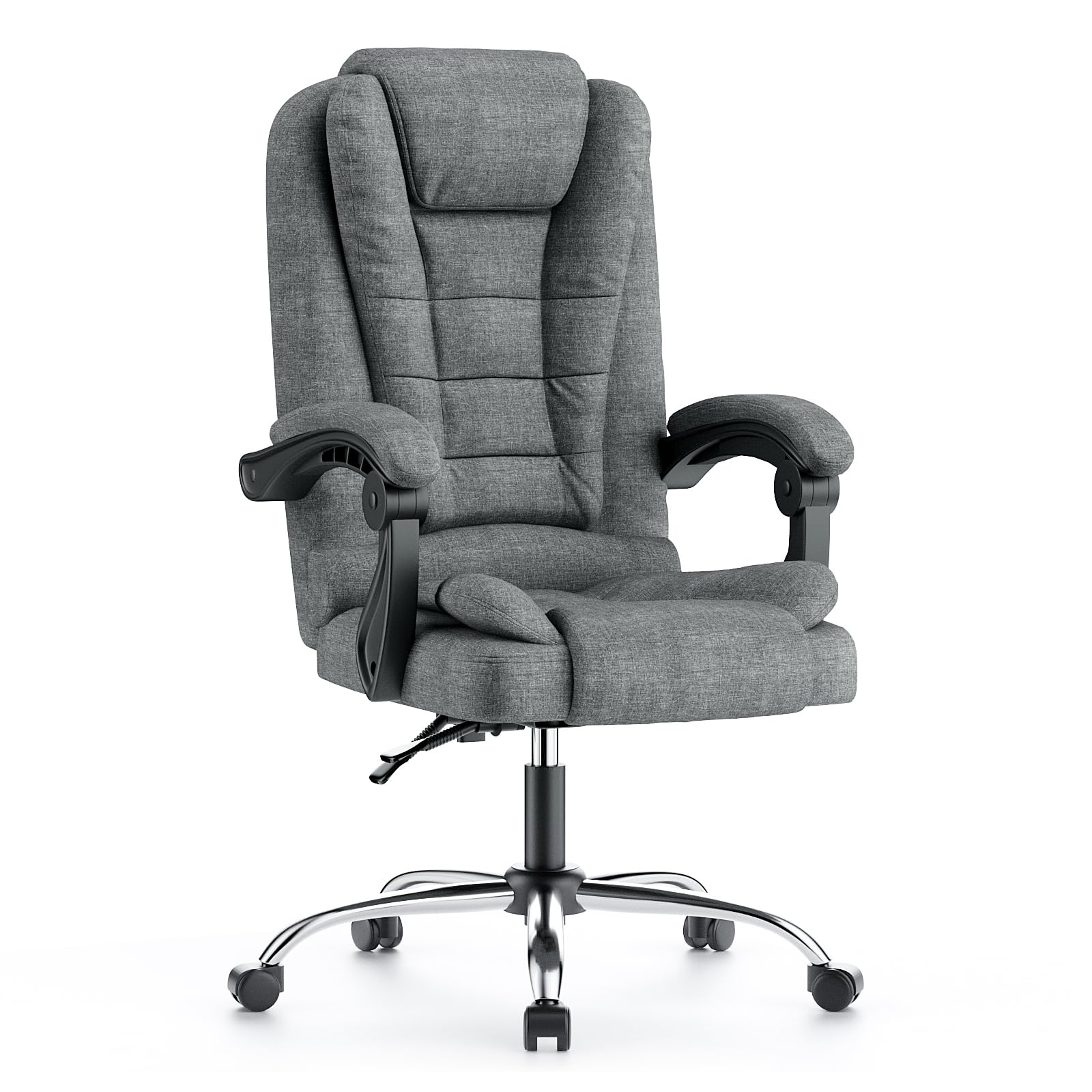 Ergonominen Toimistotuoli, PU-nahkainen Korkea Selkänojainen Tietokonepöytä, Jossa Kallistustoiminto Kotitoimistotyöskentelyyn