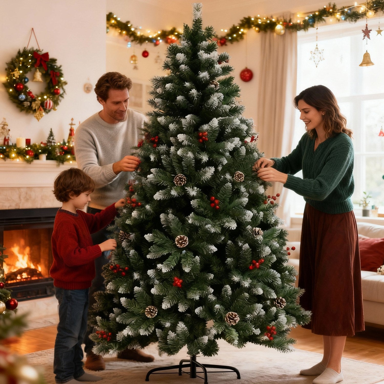 Keinotekoinen Joulukuusi, Kokoontaitettavat Parveilevat Joulukuuset Metallijalustalla